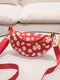 المرأة ديزي طباعة حقيبة كروسبودي حقيبة حزام حقيبة حبال - أحمر