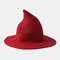 Cashmere Wool Funny Witch Hat Party Festival Knit Fedora Hat - Red