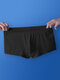 Sexy Thin Breathable Ice Silk Low Waist Transparent U Convex Boxers for Men - Black