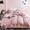 3Pcs Concise Nordic Style Bedding Set Twin Queen King Size Quilt Cover Pillowcase - Pink