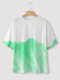 Свободная футболка с круглым вырезом и короткими рукавами Tie Dye Шея Женское - Зеленый