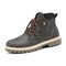 Men Work Style Wearable Warm Comfy Round Toe Outdoor Ankle Boots - Grey