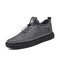Men Comfy Microfiber Leather Lace-up Round Toe Outdoor Shoes - Gray