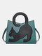 حقيبة يد نسائية على شكل قطة حقيبة كروس مرقعة - أخضر