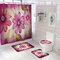 Fresh And Beautiful Flower Shower Curtain Mat Four-Piece Bathroom Mat Set Bathroom Creative Shower Curtain - #2