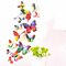 12PCS 7 Colors 3D Double Layer Butterfly Wall Sticker Fridge Magnet Art Applique - Rainbow