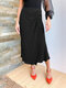 Plain Asymmetrical Layered Knotted High Waist Plus Size Midi Skirt - Black