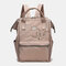 Women Anti theft Waterproof Embroidery Casual Backpack School Bag - Gold