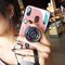 Women Cute Hanging On The Neck Anti-fall Blue Light Silica Gel Soft Camera iPhone Phone Case - Pink