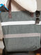 Women Striped Pattern Print Large Capacity Handbag Shoulder Bag Tote - Gray