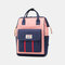 Women Oxford Patchwork Waterproof Anti theft Mommy Handbag Shoulder Bag Backpack - Pink