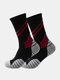Men Cotton Contrast Color Letters Pattern Sports Socks Breathable Non-slip Socks - Black 1#
