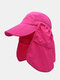 Unisex Dual-use Wide Brim Summer Sunshade Neck UV Protection Breathable Detachable Visors Baseball Hat - Red