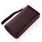Women Genuine Leather Wallet Credit Card Holder Zipper Purse Cell Phone Handbag - Coffee