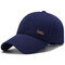 Men's Summer Solid Breathable Adjustable Cotton Mesh Hat Outdoor Sports Baseball Cap - Blue