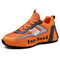 Men Stylish Splicing Non Slip Breathable Running Sport Shoes - Orange