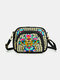 Women Embroidered Purse Cellphone Wallet Crossbody Bag Mini Shoulder Bag - Gold