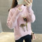 Sweater Women's Loose Outer Wear Bottoming Shirt Thick Sweater Fashion Water Foreign Dress - Pink