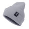 Mens Warm Solid Stripe Curling Thicker Plus Plush Beanie Hat Outdoor High Stretch Retro Brimles Caps - Grey