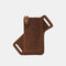 Men EDC Genuine Leather 6.3 Inch Retro Short Cell Phone Case Belt Bag - Brown