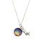 Trendy Time Gemstone Colorful Mermaid Scale Resin Pendant Delicate Silver Necklaces for Girl Women - #08