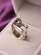 Vintage Animals-Shape Women Ring Cute Cat Eat Fish Ring Jewelry Gift - #04