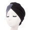 Women's Polyester Two-color Cross Stretch Turban Hat Casual Beanie Cap Bonnet Hat - #6