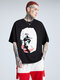 Men Plain Clown Print Super Soft Round Neck T-Shirt - Black
