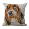 Cute Pet Dog Printed Decoration Cushion Cover Square Cotton Linen Pillowcase - #3