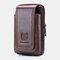 Men EDC Genuine Leather 6.5 Inch Phone Holder Waist Belt Bag - Brown
