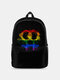 Women Nylon Colorful Cartoon Rainbow Large Capacity Backpack - 9