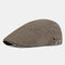Mens Washed Cotton Patchwork Colors Beret Caps Outdoor Sport Adjustable Visor Forward Hats - Coffee