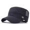Men's Mesh Flat Cap Summer Breathable Sun Visor Polyester Flat Top Hat - Black