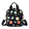 Women Nylon Floral Print Multi-function Crossbody Bag Travel Backpack Casual Shoulder Bag - #02