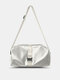 Men Faux Leather Fashion Waterproof Large Capacity Crossbody Bag - White