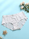 1Pcs Women Ice Silk Seamless Pure Color Cotton Cozy Breathable Mid Waist Panties-Multi Color - Gray