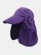 Unisex Dual-use Wide Brim Summer Sunshade Neck UV Protection Breathable Detachable Visors Baseball Hat - Purple