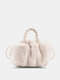 Women Plush Brief Solid Color Cloud-Shaped Handbag Crossbody Bag - White