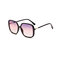 Color Ocean Lens Sunglasses Square Semi-metal Retro Sunglasses - Sunset color