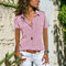 Women's Shirt Lapel Short-sleeved Shirt Women's Clothing - Lotus color