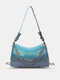 Women Plastic Fashion Transparent Chain Solid Color Crossbody Shoulder Bag - Blue