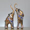 A Couple of Elephant Ornaments Resin Crafts with Diamond Simple Modern Home Decor   - Copper