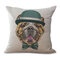 Mignon Animal Style coton lin carré housse de coussin canapé taie d'oreiller maison voiture bureau décor - #1