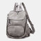 Women Casual Solid Sholuder Bag Backpack - Grey