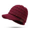 Womens Vogue Wild Casual Wool Beanie Cap Winer Warm Outdoor Travel Sun Hat - Red