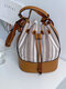 Women Fashion Multifunction Patchwork Faux Leather Crossbody Bag Handbag - Brown