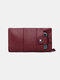 Women Retro 6.5 Inch Phone Bag Multifunction Multi-card Slots Wallet - Wine Red