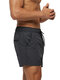 Mens Mesh Lining Swim Trunks Colorblock Running Workout Shorts Beachwear Swimsuits with Pocket - Gray