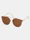 Unisex Metal Full Cat Eye Frame PC Lens Anti-UV Outdoor Sunshade Fashion Sunglasses - #03