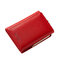 Women Trifold PU Solid Multi-Function Wallet Concise 7 Card Slot Holder Coin Purse - Red